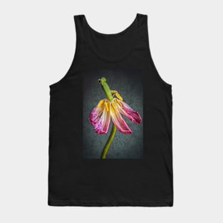 Old Pink Tulip with Textured Background Tank Top